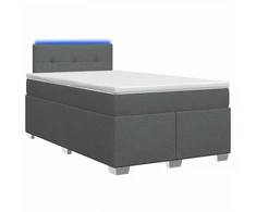 Lova su čiužiniu ir LED apšvietimu Tamsiai pilka 120 x 200 cm