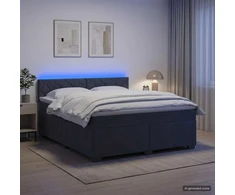 Lova su čiužiniu ir LED apšvietimu Tamsiai pilka 140 x 190 cm