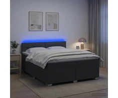 Lova su čiužiniu ir LED apšvietimu Tamsiai pilka 180 x 200 cm