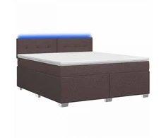 Lova su čiužiniu ir LED apšvietimu Tamsiai rudas 180 x 200 cm