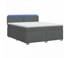Lova su čiužiniu ir LED apšvietimu Tamsiai pilka 160 x 200 cm