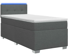 Lova su čiužiniu ir LED apšvietimu Tamsiai pilka 100 x 200 cm