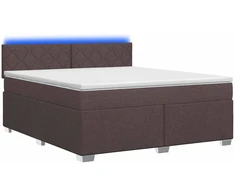 Lova su čiužiniu ir LED apšvietimu Tamsiai rudas 140 x 190 cm
