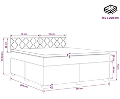Lova su čiužiniu ir LED apšvietimu Tamsiai rudas 140 x 200 cm