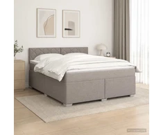 Lova su čiužiniu ir LED apšvietimu Taupe 140 x 200 cm Audinys