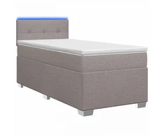 Lova su čiužiniu ir LED apšvietimu Taupe 80 x 200 cm Audinys
