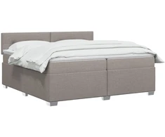 Lova su čiužiniu ir LED apšvietimu Taupe 200 x 200 cm Audinys