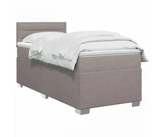 Lova su čiužiniu ir LED apšvietimu Taupe 90 x 190 cm Audinys