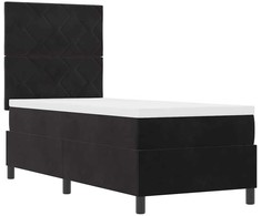 LED Čiužinio Lova su galvūgalio Juodas 80 x 200 cm Aksomas