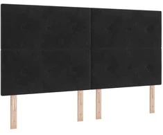 LED Čiužinio Lova su galvūgalio Juodas 180 x 200 cm Aksomas