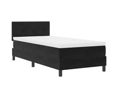 LED Čiužinio Lova su LED juostelėmis Juoda 90 x 190 cm Aksomas