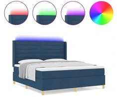 Kiemas lova su LED juostelėmis Mėlyna 180 x 200 cm audinys
