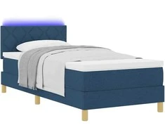 LED Čiužinio Lova su LED juostelėmis Mėlyna 90 x 200 cm audinys