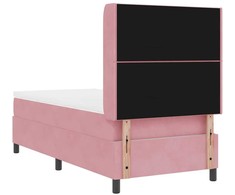 Kiemas lova su LED juostelėmis Rožinė 100 x 200 cm Aksomas