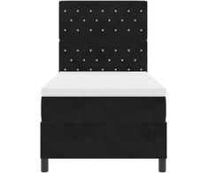 LED Čiužinio Lova su čiužiniu Juoda 90 x 190 cm audinys