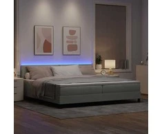 LED Čiužinio Lova Šviesiai pilka 200 x 200 cm Aksomas