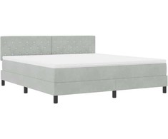 LED Čiužinio Lova su LED Šviesiai pilka 180 x 200 cm Aksomas