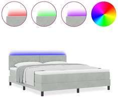 LED Čiužinio Lova su LED Šviesiai pilka 180 x 200 cm Aksomas
