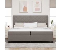 LED Čiužinio Lova su galvūgalio Tortora 200 x 200 cm audinys