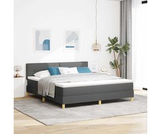 LED Čiužinio Lova Tamsiai pilka 180 x 200 cm audinys