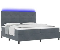 LED Čiužinio Lova Tamsiai pilka 200 x 200 cm Aksomas