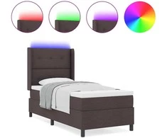 LED Čiužinio Lova Tamsiai rudas 90 x 190 cm audinys