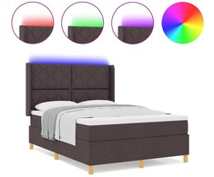 Kiemas lova su LED juostelėmis Ruda 140 x 200 cm audinys