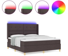 Kiemas lova su LED juostelėmis Ruda 180 x 200 cm audinys