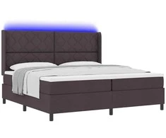 LED Čiužinio Lova Tamsiai rudas 200 x 200 cm audinys