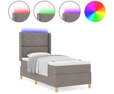 Kiemas lova su LED juostelėmis Tortora 100 x 200 cm audinys