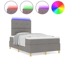 LED Čiužinio Lova su pagalve Tortora 120 x 200 cm audinys
