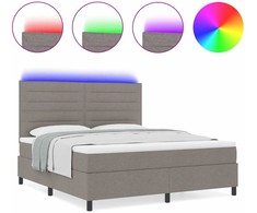 Kiemas lova su LED juostelėmis Tortora 160 x 200 cm audinys