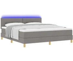 LED Čiužinio Lova su LED juostelėmis Taupe 180 x 200 cm audinys