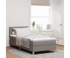 LED Čiužinio Lova su galvūgalio Taupe 90 x 200 cm audinys