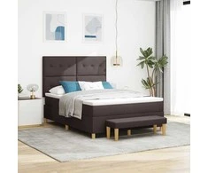 Kiemas lova su pagalve Tamsiai ruda 200 x 140 cm audinys