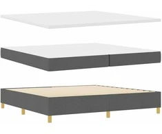 Kiemas lova su čiužiniu Tamsiai pilka 200 x 200 cm audinys