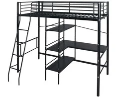 Lova su čiužiniu Juoda 200 x 90 cm Metalas