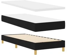 Kiemas lova su čiužiniu su galvūgalio Juoda 80 x 200 cm audinys