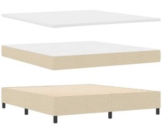 Kiemas lova su pagalve Kreminė 200 x 180 cm audinys