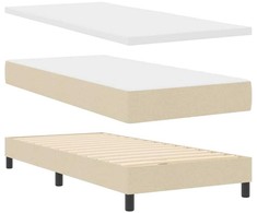Kiemas lova su čiužiniu Kreminė 90 x 200 cm audinys