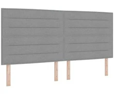 Kiemas lova su čiužiniu Šviesiai pilka 200 x 200 cm audinys