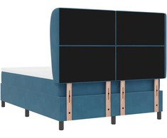 Kiemas lova su čiužiniu Tamsiai mėlyna 200 x 160 cm Aksomas