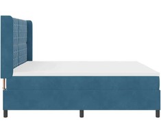 Kiemas lova su čiužiniu Mėlyna 200 x 200 cm Aksomas