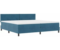 Kiemas lova su čiužiniu Tamsiai mėlyna 200 x 200 cm Aksomas
