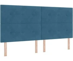 Kiemas lova su čiužiniu Tamsiai mėlyna 200 x 200 cm Aksomas