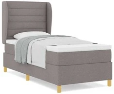 Kiemas lova su čiužiniu Taupe 200 x 100 cm audinys