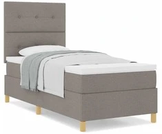 Kiemas lova su čiužiniu su galvūgalio Taupe 90 x 200 cm audinys