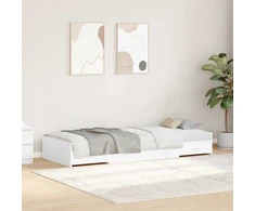 Lova Lovos rėmas su galvūgalio Balta 75 x 190 cm Apdirbta mediena
