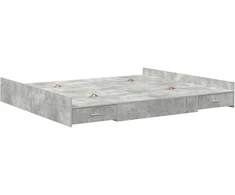 Lova su daiktų laikymo vieta Betono pilka 200 x 200 cm