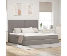 Lova su daiktų laikymo vieta ir čiužiniu Taupe 200 x 200 cm